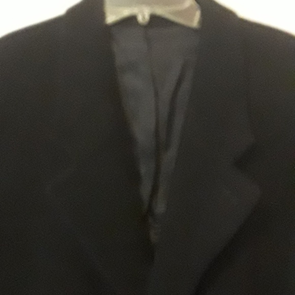 KASPER Navy Pea Coat 100% Wool Black w Lining Vtg - Picture 7 of 9